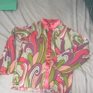 Retro pleated button up